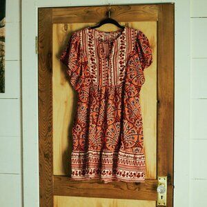 KNOX ROSE DRESS WITH RUFFLE SLEEVE, MEDIUM